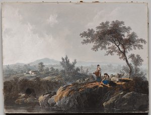 Shepherds in a Landscape de Jean Baptiste Pillement