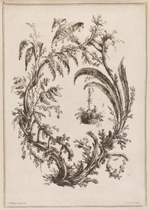 Árboles con cesta y parasol de Jean Baptiste Pillement