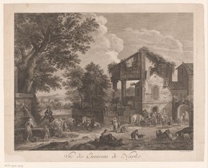 Vista de los alrededores de Nápoles Vüe ​​​​des Environs de Naples (título sobre objeto) de Jean Baptiste Racine