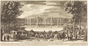 Vista del estanque de Neptuno en el Jardín de Versalles de Jean Baptiste Rigaud