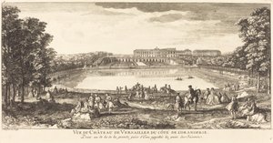 Vista del Castillo de Versalles desde el lado de la Orangerie de Jean Baptiste Rigaud