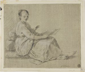 Mujer descalza sentada en el suelo de Jean Baptiste Simeon Chardin