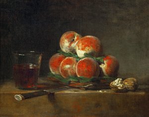 Cesta de duraznos de Jean Baptiste Simeon Chardin