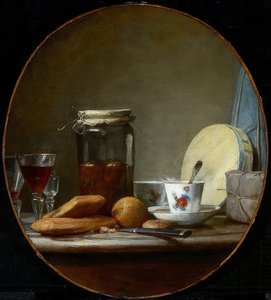 Vaso con albaricoques de Jean Baptiste Simeon Chardin