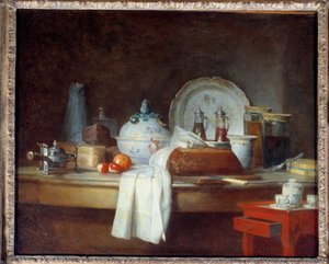La mesa de oficina o los restos de un almuerzo de Jean Baptiste Simeon Chardin