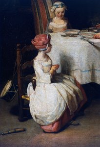 Le Benedicite, c.1740 (detalle) de Jean Baptiste Simeon Chardin