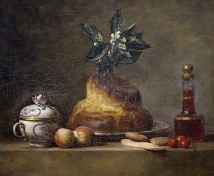 Naturaleza muerta con brioche de Jean Baptiste Simeon Chardin