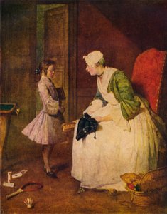 La amonestación, siglo XVIII de Jean Baptiste Simeon Chardin