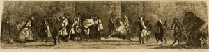 El letrero del cirujano-barbero, grabado por Jules de Goncourt de Jean Baptiste Simeon Chardin