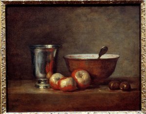 La copa de plata. Pintura de Jean Baptiste Simeon Chardin (1699-1779)