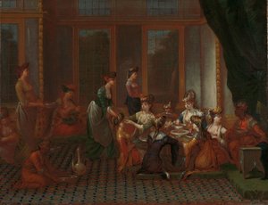 Banquete de mujeres turcas distinguidas de Jean Baptiste Vanmour