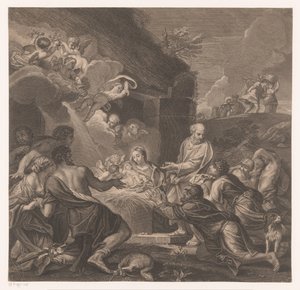 Aanbidding puerta de pastores Gabinete Crozat (título de la serie) Colección de grabados de las pinturas más bellas y de los diseños más bellos que hay en Francia (título de la serie) de Jean Baptiste de Poilly