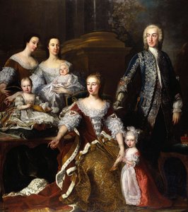 Augusta de Sajonia-Gotha, Princesa de Gales, con miembros de su familia y hogar, 1739 de Jean Baptiste van Loo