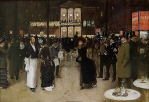 El bulevar Montmartre, la noche, frente al teatro de las Variedades, ca. 1885 de Jean Beraud
