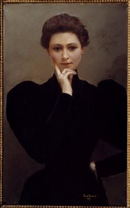 Meditación Una joven pensativa vestida a la moda Belle Époque de Jean Beraud