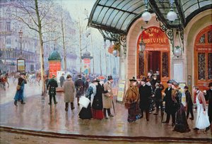 Fuera del teatro de vodevil, París de Jean Beraud