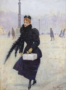 Mujer parisina en la Place de la Concorde, c.1890