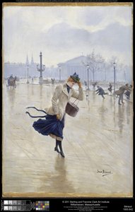 Día ventoso, Place de la Concorde, c.1890 de Jean Beraud