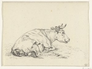 Vaca reclinada, a la derecha de Jean Bernard