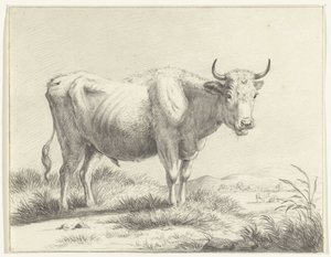 Vaca de pie, a la derecha de Jean Bernard