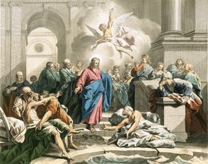 Jesús curando a un hombre impotente en la piscina de Betesda