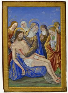 Deploración del Cristo muerto de Jean Bourdichon