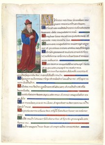 Hoja de un Libro de Horas: Rey David, c. 1500