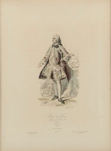 La moda de París: Reinado de Luis XV (grabado coloreado a mano) de Jean Charles (1800 79) Pauquet