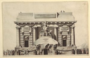 Diseño para el Templo de la Justicia o Templo de la Inmortalidad de Jean Charles Delafosse