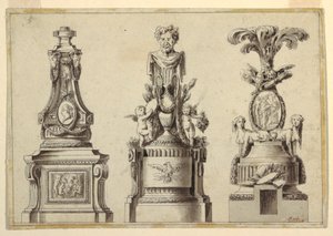 Diseños para tres pedestales de Jean Charles Delafosse