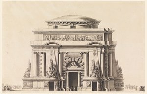 Elevación de un Mausoleo para un Soldado (Templo de Marte) de Jean Charles Delafosse