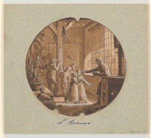 Diseño para un Plato de Porcelana Pintado, La Piña del Servicio de Objetos de Postre de Jean Charles Develly