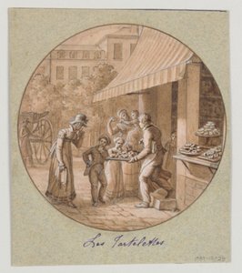 Diseño para un plato de porcelana pintada, Les Tartelettes para el Servicio de Objetos de Postre