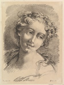 Cabeza de una Mujer, 1748-69 de Jean Charles François