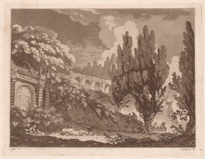 Escaleras en un jardín italiano, 1766 de Jean Claude Richard Saint Non