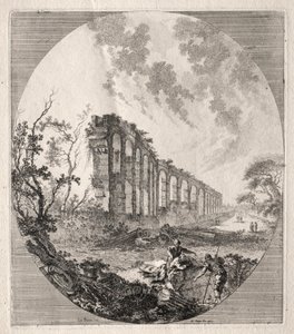 Ruinas antiguas: acueducto antiguo de Jean Claude Richard de Saint Non