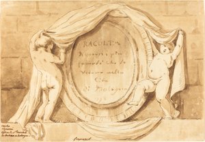 Página de título: Diseño ovalado de la Iglesia de San Michele de Bosco, Bolonia de Jean Claude Richard de Saint Non after Jean Honoré Fragonard after Carlo Cignani