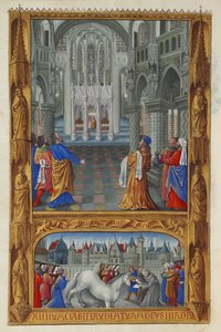 Las muy ricas horas del duque de Berry, Folio 129v - El Santísimo Sacramento de Jean Colombe