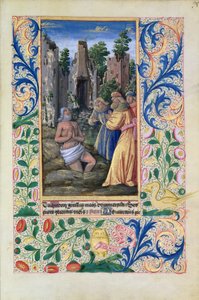 Escena de Bautismo, de las Horas de Luis de Orleans, 1469 de Jean Colombe