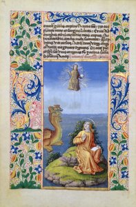 San Juan Evangelista en la isla de Patmos, del Libro de Horas de Luis de Orleans, 1469