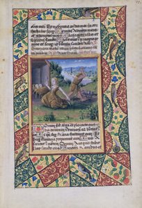 Adán y Eva trabajando, del Libro de Horas de Luis de Orleans, 1490 de Jean Colombe