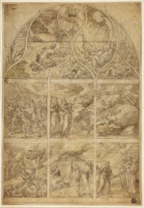 Diseño para una vidriera con la historia de Aarón de Jean Cousin the Younger