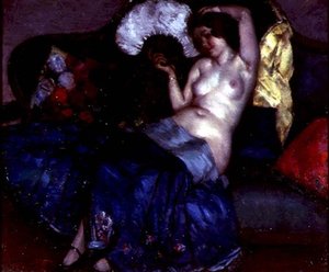 Desnudo en un sofá