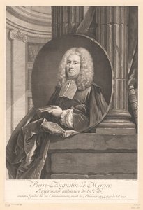 Retrato de Pierre-Augustin Le Mercier Pierre-Augustin Le Mercier (título sobre objeto) de Jean Daullé