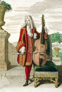 Caballero tocando el violonchelo, publicado c.1688-90