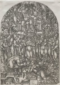 El Apocalipsis: Una multitud innumerable que está ante el trono, 1555 de Jean Duvet
