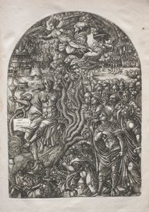 El Apocalipsis: Babilonia la Ramera, sentada en la bestia de siete cabezas, 1546-1556 de Jean Duvet