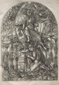El Apocalipsis: San Juan ve siete candelabros de oro, 1546-1556 de Jean Duvet