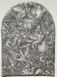 El Apocalipsis: El Ángel en el Sol Llamando a las Aves de Presa, 1500s de Jean Duvet