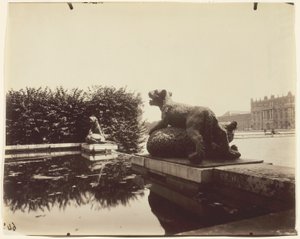 Versalles, Fontaine du Point du Jour, (Tigre Terrassant un Ours de Houzeau) de Jean Eugène Auguste Atget